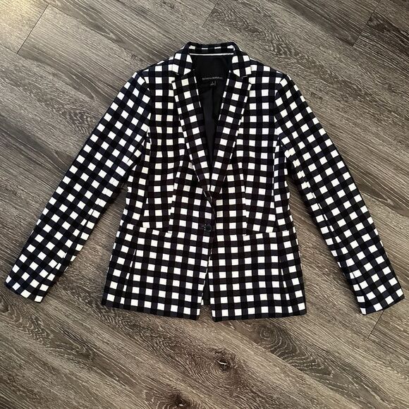 Banana Republic Gingham Single Button Blazer - Picture 1 of 8